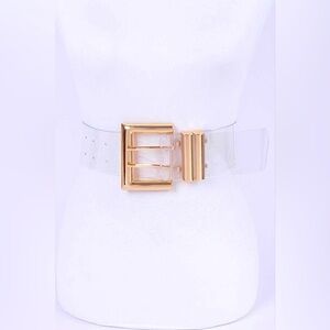 Clear Transparent Wide Waist Statement Belt